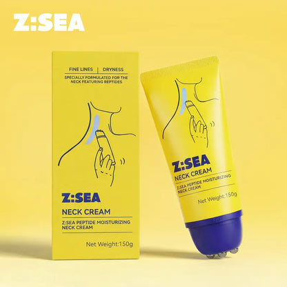 Neck Firming Cream with Roller, Tightening and Lifting Neck & Chest Cream for Crepey Skin, Anti Aging Wrinkle Moisturizer.